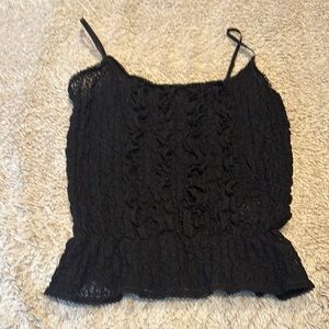 Ladies Elegant Black Lace Top by Guess size S/P. Worn a few times.